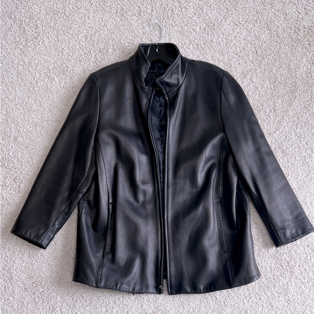 LRN Nordstrom Genuine Leather Women’s L Black Jacket